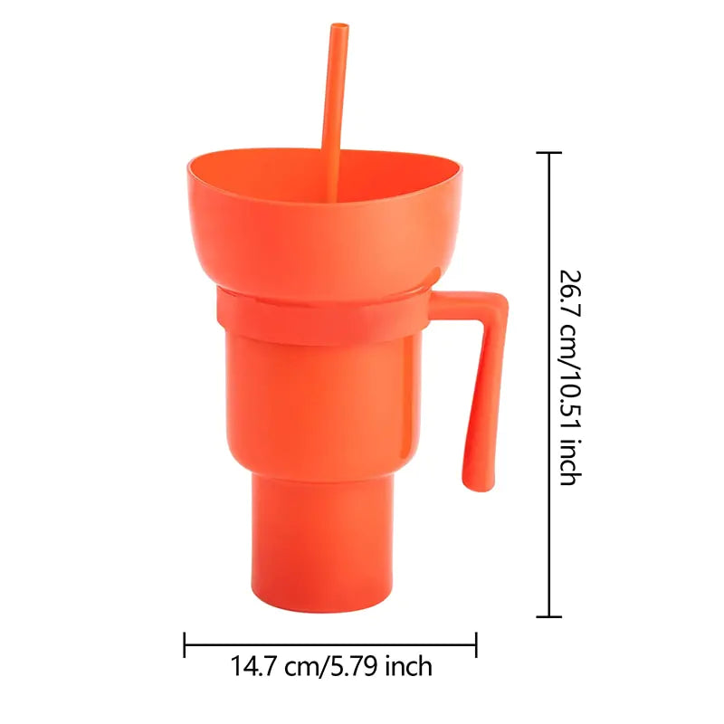 New 2 In 1 Snack Bowl Drink Cup